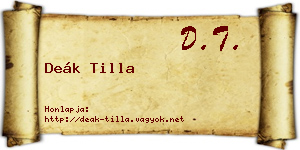 Deák Tilla névjegykártya