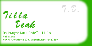 tilla deak business card